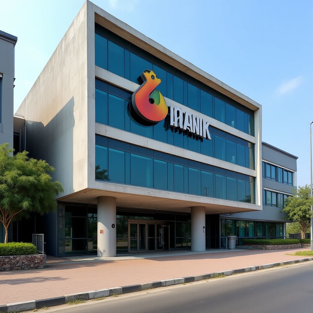 Banking partner logo and building